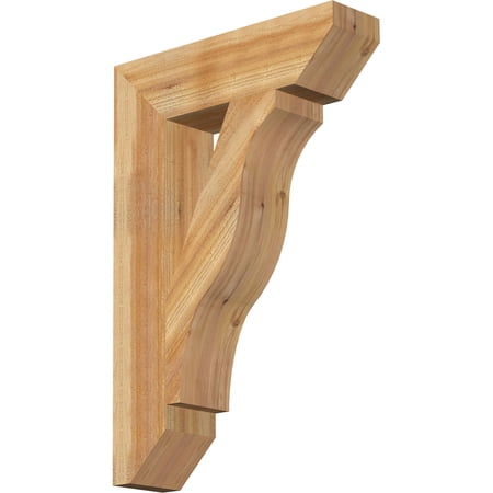 Ekena Millwork 6"W x 24"D x 36"H Funston Slat Rough Sawn Bracket, Western Red Cedar