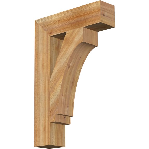 Ekena Millwork 6"W x 24"D x 36"H Imperial Block Rough Sawn Bracket, Western Red Cedar