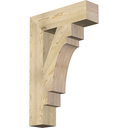 Ekena Millwork 6"W x 24"D x 36"H Merced Block Rough Sawn Bracket, Douglas Fir