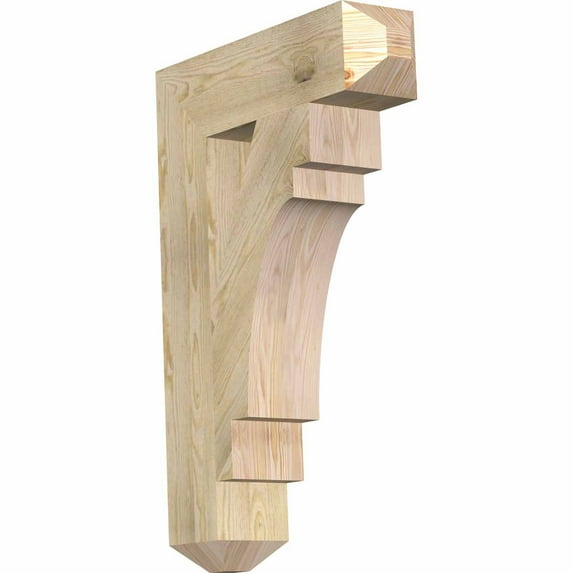 Ekena Millwork 6"W x 24"D x 36"H Merced Craftsman Rough Sawn Bracket, Douglas Fir