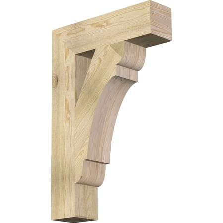Ekena Millwork 6"W x 24"D x 36"H Olympic Block Rough Sawn Bracket, Douglas Fir