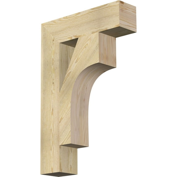 Ekena Millwork 6"W x 24"D x 36"H Westlake Block Rough Sawn Bracket, Douglas Fir