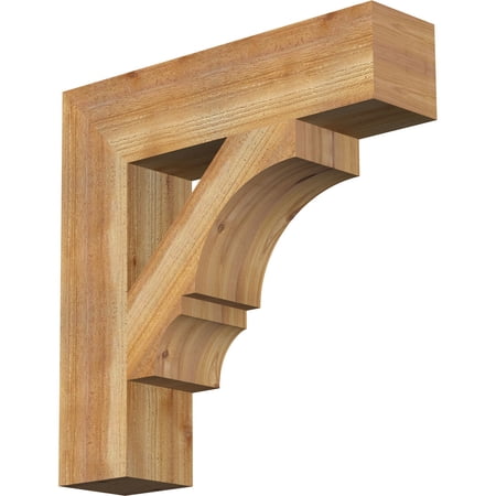 Ekena Millwork 6"W x 26"D x 26"H Balboa Block Rough Sawn Bracket, Western Red Cedar