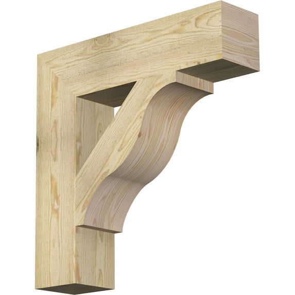 Ekena Millwork 6"W x 26"D x 26"H Funston Block Rough Sawn Bracket, Douglas Fir