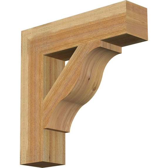 Ekena Millwork 6"W x 26"D x 26"H Funston Block Rough Sawn Bracket, Western Red Cedar