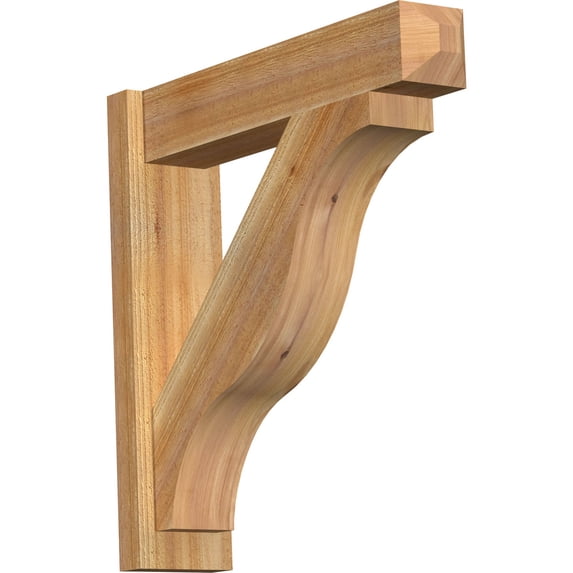 Ekena Millwork 6"W x 26"D x 26"H Funston Rough Sawn Craftsman Outlooker, Western Red Cedar