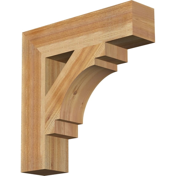 Ekena Millwork 6"W x 26"D x 26"H Merced Block Rough Sawn Bracket, Western Red Cedar