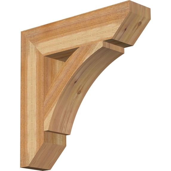 Ekena Millwork 6"W x 26"D x 26"H Thorton Slat Rough Sawn Bracket, Western Red Cedar