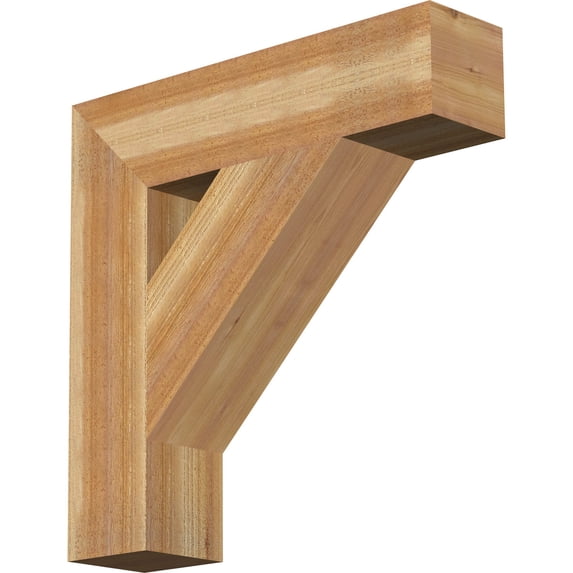 Ekena Millwork 6"W x 26"D x 26"H Traditional Block Rough Sawn Bracket, Western Red Cedar
