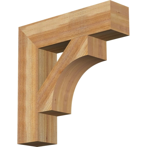 Ekena Millwork 6"W x 26"D x 26"H Westlake Block Rough Sawn Bracket, Western Red Cedar