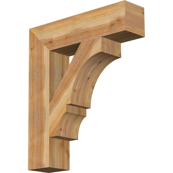Ekena Millwork 6"W x 26"D x 30"H Balboa Block Rough Sawn Bracket, Western Red Cedar