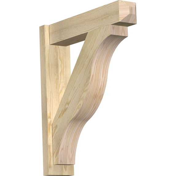Ekena Millwork 6"W x 26"D x 30"H Funston Rough Sawn Craftsman Outlooker, Douglas Fir