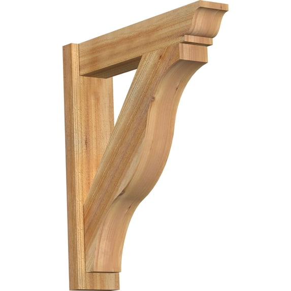 Ekena Millwork 6"W x 26"D x 30"H Funston Rough Sawn Traditional Outlooker, Western Red Cedar