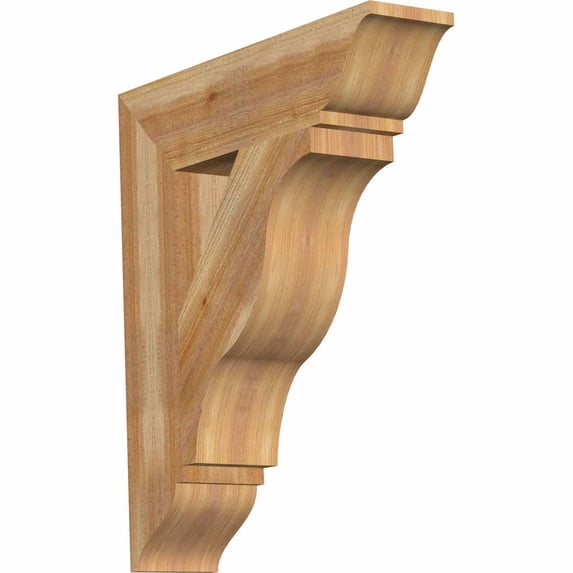 Ekena Millwork 6"W x 26"D x 30"H Funston Traditional Rough Sawn Bracket, Western Red Cedar