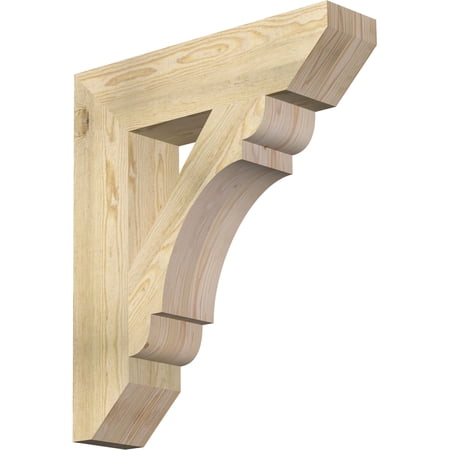 Ekena Millwork 6"W x 26"D x 30"H Olympic Slat Rough Sawn Bracket, Douglas Fir