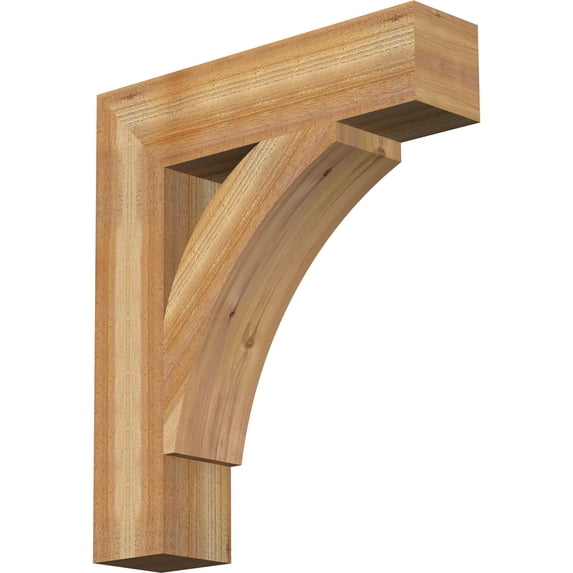 Ekena Millwork 6"W x 26"D x 30"H Thorton Block Rough Sawn Bracket, Western Red Cedar