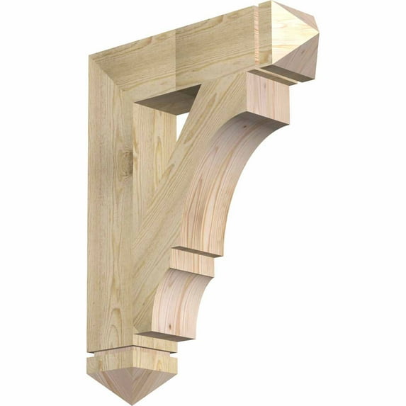 Ekena Millwork 6"W x 26"D x 34"H Balboa Arts & Crafts Rough Sawn Bracket, Douglas Fir