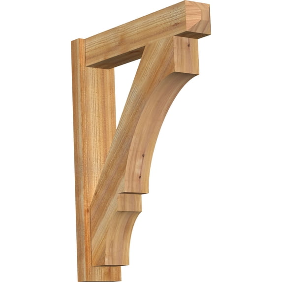 Ekena Millwork 6"W x 26"D x 34"H Balboa Rough Sawn Craftsman Outlooker, Western Red Cedar