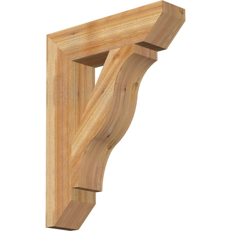 Ekena Millwork 6"W x 26"D x 34"H Funston Slat Rough Sawn Bracket, Western Red Cedar