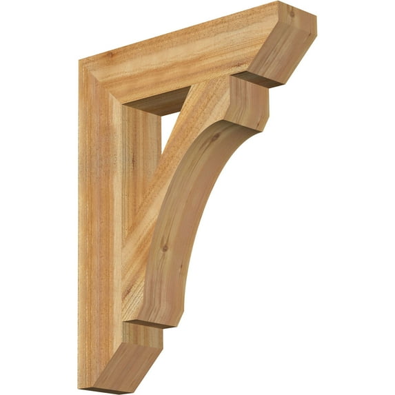 Ekena Millwork 6"W x 26"D x 34"H Legacy Slat Rough Sawn Bracket, Western Red Cedar