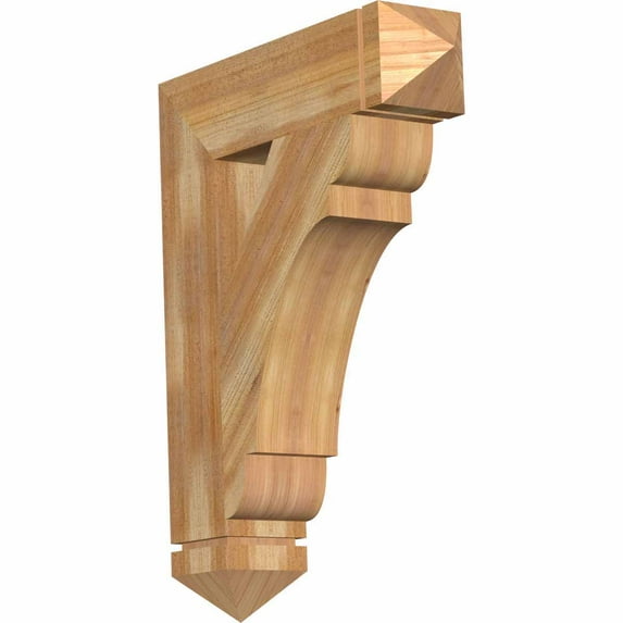 Ekena Millwork 6"W x 26"D x 34"H Olympic Arts & Crafts Rough Sawn Bracket, Western Red Cedar