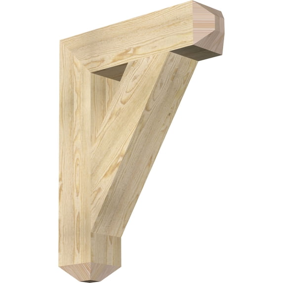 Ekena Millwork 6"W x 26"D x 34"H Traditional Craftsman Rough Sawn Bracket, Douglas Fir