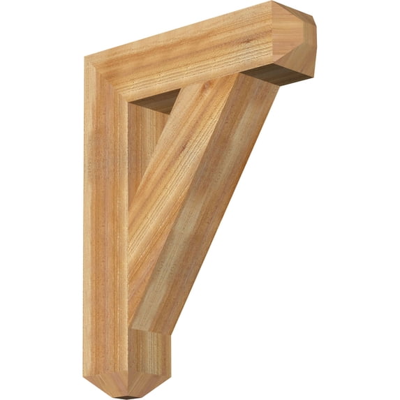 Ekena Millwork 6"W x 26"D x 34"H Traditional Craftsman Rough Sawn Bracket, Western Red Cedar