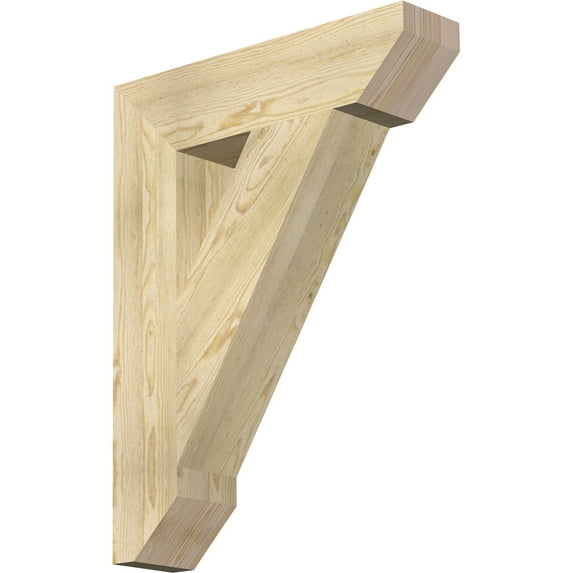 Ekena Millwork 6"W x 26"D x 34"H Traditional Slat Rough Sawn Bracket, Douglas Fir