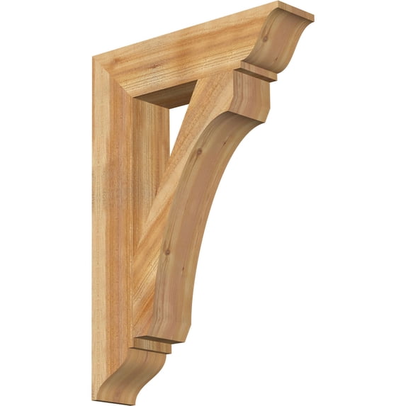 Ekena Millwork 6"W x 26"D x 38"H Legacy Traditional Rough Sawn Bracket, Western Red Cedar