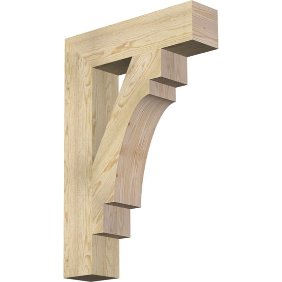 Ekena Millwork 6"W x 26"D x 38"H Merced Block Rough Sawn Bracket, Douglas Fir