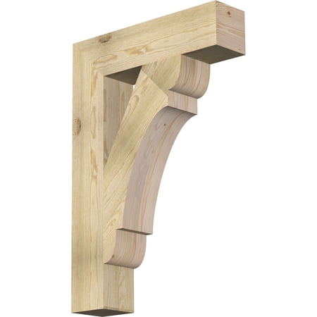 Ekena Millwork 6"W x 26"D x 38"H Olympic Block Rough Sawn Bracket, Douglas Fir