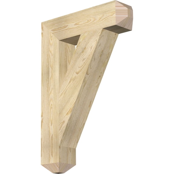 Ekena Millwork 6"W x 26"D x 38"H Traditional Craftsman Rough Sawn Bracket, Douglas Fir
