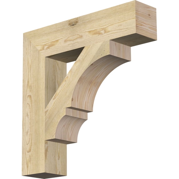 Ekena Millwork 6"W x 28"D x 28"H Balboa Block Rough Sawn Bracket, Douglas Fir