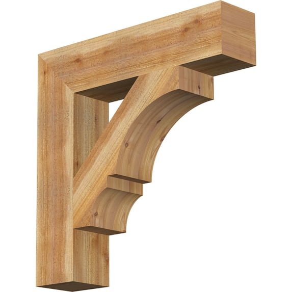 Ekena Millwork 6"W x 28"D x 28"H Balboa Block Rough Sawn Bracket, Western Red Cedar