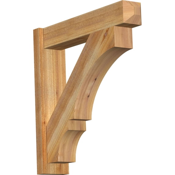 Ekena Millwork 6"W x 28"D x 28"H Balboa Rough Sawn Craftsman Outlooker, Western Red Cedar