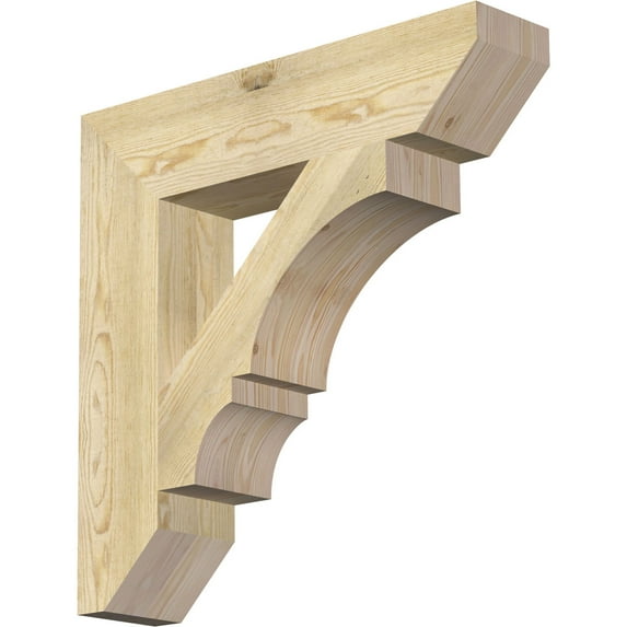 Ekena Millwork 6"W x 28"D x 28"H Balboa Slat Rough Sawn Bracket, Douglas Fir