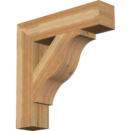 Ekena Millwork 6"W x 28"D x 28"H Funston Block Rough Sawn Bracket, Western Red Cedar