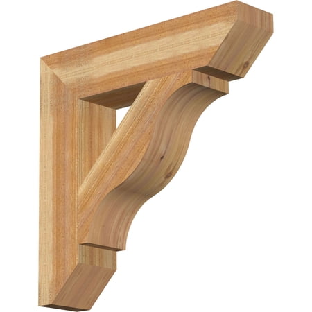 Ekena Millwork 6"W x 28"D x 28"H Funston Slat Rough Sawn Bracket, Western Red Cedar