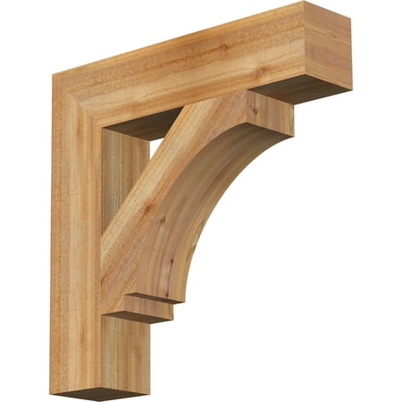 Ekena Millwork 6"W x 28"D x 28"H Imperial Block Rough Sawn Bracket, Western Red Cedar