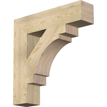Ekena Millwork 6"W x 28"D x 28"H Merced Block Rough Sawn Bracket, Douglas Fir