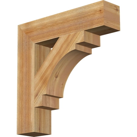 Ekena Millwork 6"W x 28"D x 28"H Merced Block Rough Sawn Bracket, Western Red Cedar