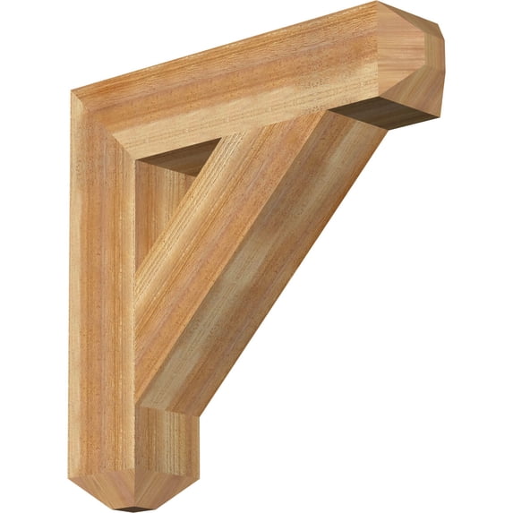 Ekena Millwork 6"W x 28"D x 28"H Traditional Craftsman Rough Sawn Bracket, Western Red Cedar
