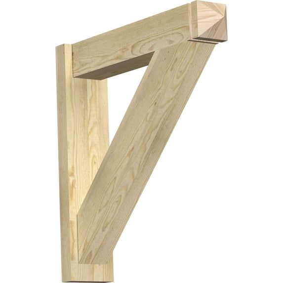 Ekena Millwork 6"W x 28"D x 28"H Traditional Rough Sawn Arts and Crafts Outlooker, Douglas Fir