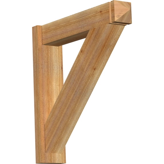 Ekena Millwork 6"W x 28"D x 28"H Traditional Rough Sawn Arts and Crafts Outlooker, Western Red Cedar