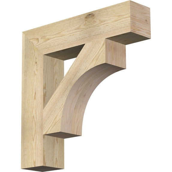 Ekena Millwork 6"W x 28"D x 28"H Westlake Block Rough Sawn Bracket, Douglas Fir