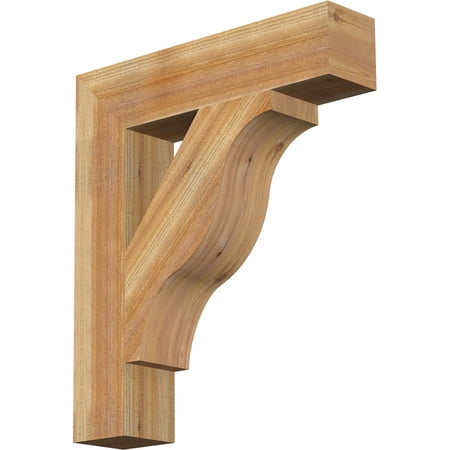 Ekena Millwork 6"W x 28"D x 32"H Funston Block Rough Sawn Bracket, Western Red Cedar