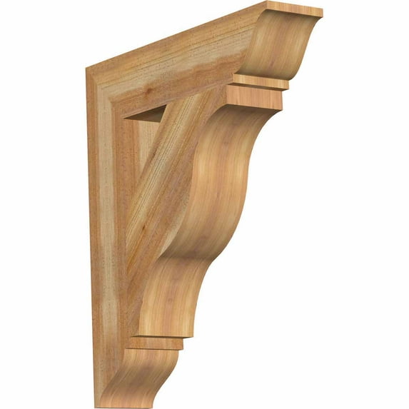 Ekena Millwork 6"W x 28"D x 32"H Funston Traditional Rough Sawn Bracket, Western Red Cedar