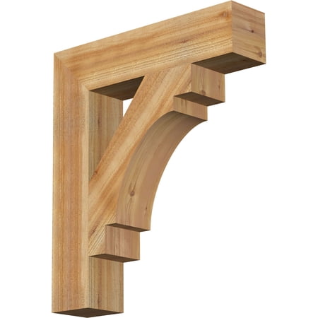 Ekena Millwork 6"W x 28"D x 32"H Merced Block Rough Sawn Bracket, Western Red Cedar