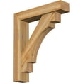 thumbnail image 1 of Ekena Millwork 6"W x 28"D x 32"H Merced Block Rough Sawn Bracket w/ Offset Brace, Western Red Cedar, 1 of 25