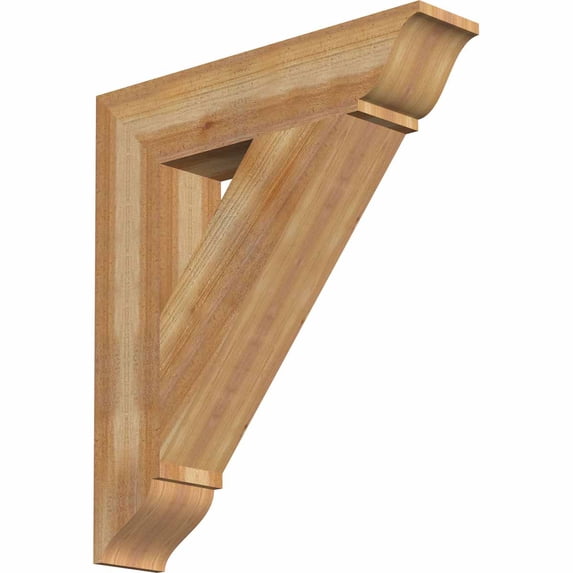 Ekena Millwork 6"W x 28"D x 32"H Traditional Traditional Rough Sawn Bracket, Western Red Cedar